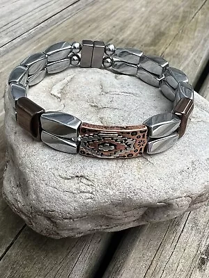 $43.19 • Buy Men Women Western Therapy Magnetic Silver Hematite Bracelet Anklet AZTEC SLIDER