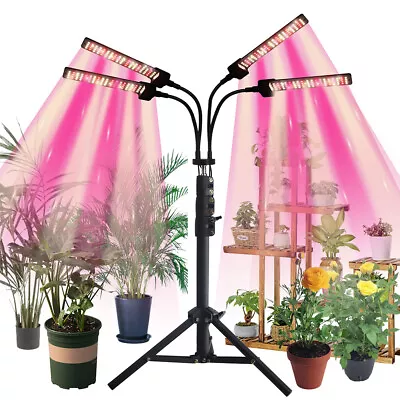 £13.99 • Buy 1-4 Head Led Plant Grow Light For Indoor Uv Veg Plant Growing Lamp Full Spectrum