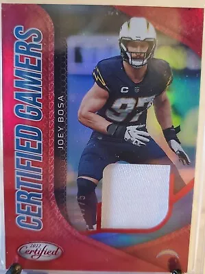 2022 Certified CG-JB Red Relic Prizm Gamers Patch Jersey Card Joey Bosa #/75 HTF • $19