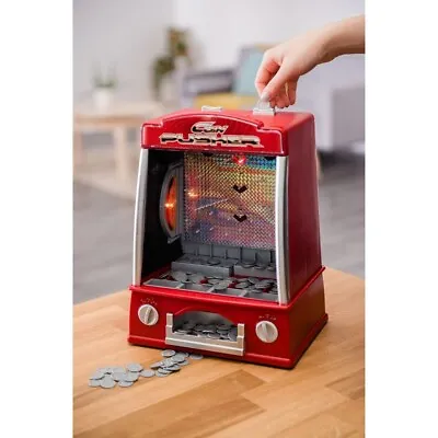 Electronic Coin Pusher Machine Toy Arcade Game Kid's Gift Christmas Penny Falls • £24.99