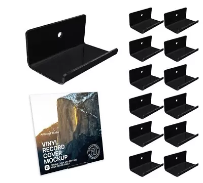 12 Pack Black Vinyl Record Holder Wall Mount Invisible Floating Acrylic Album... • $24.49