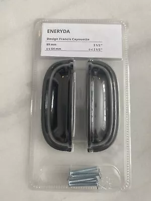 IKEA Eneryda Kitchen Door Handles Matt Black X2 Cup Handles - Sealed RRP £10 • £7.50