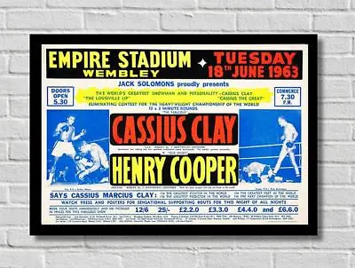 Cassius Clay Vs Henry Cooper Boxing Bill Advert Ali Poster Print Picture A3 A4 • £4.99