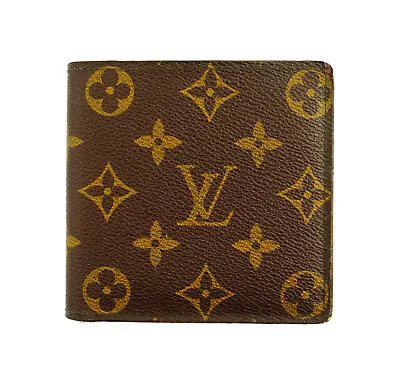 Authentic LOUIS VUITTON Monogram Canvas Leather Marco Bifold Wallet France • $165