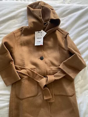 BNWT Zara Girls Camel Hooded Coat Sz 6 $109 • $45