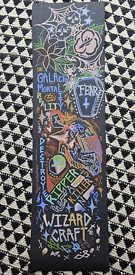 Mob Skateboard Hand-Drawn Graphic Grip Tape Custom Artwork FEAR COFFIN WIZARD  • $50