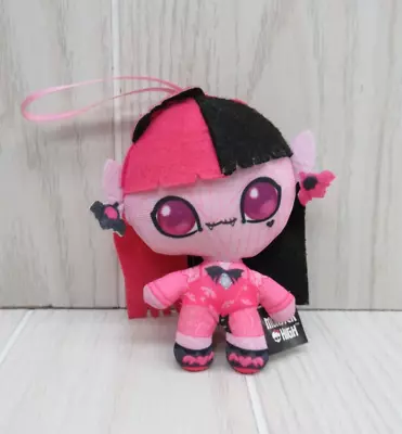 Monster High Plush Mini Draculaura Doll With Hanging Ribbon Loop Pink Black • $9.99