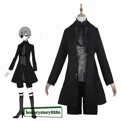 Black Butler Ciel Phantomhive Cosplay Costume Suit Coat Vest Outfits Unisex Gift • $60.42