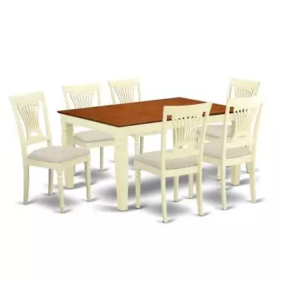 WEPL7-BMK-C 7 Pc Kitchen Table Set With A Dining Table And 6 Kitchen Chairs... • $744.58