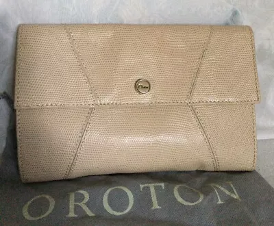 $59 • Buy OROTON Leather Clutch Bag / Handbag With Dustbag