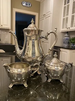 Wm Rogers 800 Antique Silver Plate Three-piece Tea Coffee Service Set 1900-1940 • $49.77