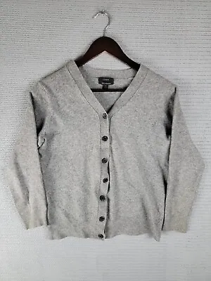 J. Crew Cardigan Sweater Cashmere Blend Gray Size Large Casual Warm Knit • $12.82