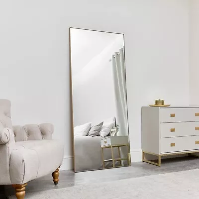 Melody Maison Large Gold Thin Framed Leaner Mirror 80cm X 180cm • £82