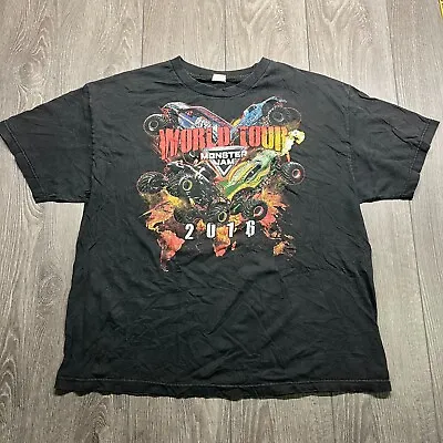 Monster Jam World Tour 2016 Mens T-Shirt Black XL Double Sided Graphic  • $12.41
