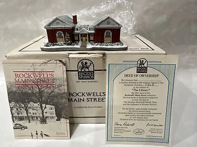 Rockwell's Main Street Collection  The Library  Landmark Sculptures 1989/New • $17.95