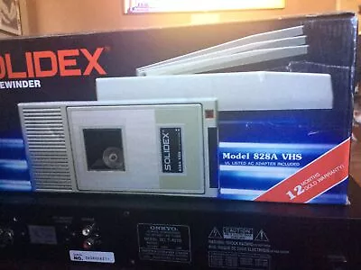 Solidex Video Cassette Rewinder Model 828A VHS Rewind With Box • $17.85
