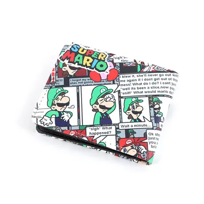 Cute Super Mario Bros Purse Short Bifold Fashion Leather Wallet S4 • $15