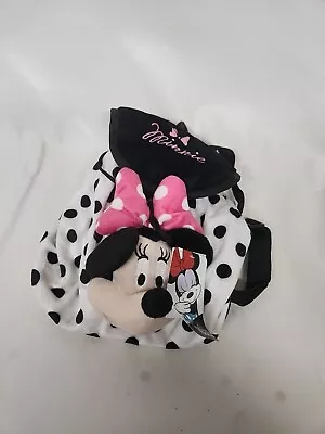  Disney MINNIE MOUSE PLUSH HEAD DOLL BACKPACK White & Black Tote Bag NEW!! • $14.99