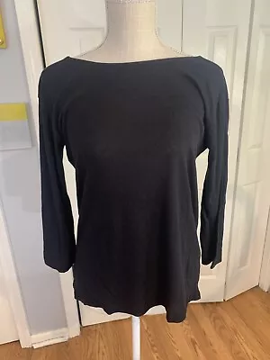 J.Crew Women's Black Key Hole Back With TieJersey Long Sleeve T-Shirt Size Small • $15.99