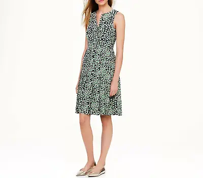J.Crew Pleated Silk Dress In Daisies Size US6 • $79