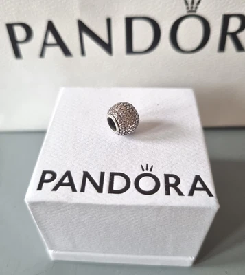 $1.81 • Buy Genuine Stamped Pandora Charm - Pink Sparkling Pave Ball *Retired Charm*