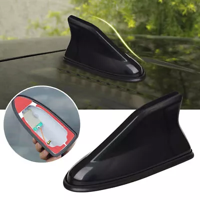 Car Black Shark Fin Roof Antenna Amplifier Radio Signal FM/AM Aerial Cover Parts • $8.16