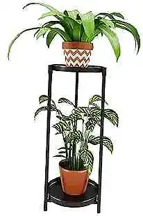  2 Tier Plant Stand Indoor Outdoor Metal Black For Plants Multiple Tall Tiered  • $31.97