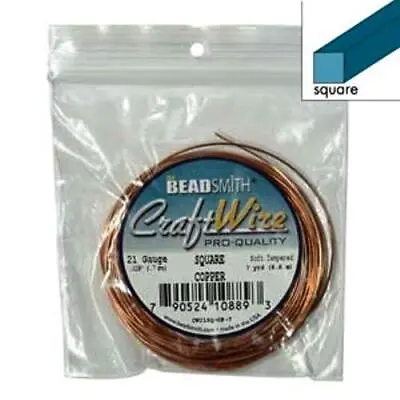$8.95 • Buy Beadsmith 21 Gauge SQUARE Wire Genuine COPPER 21 Feet!