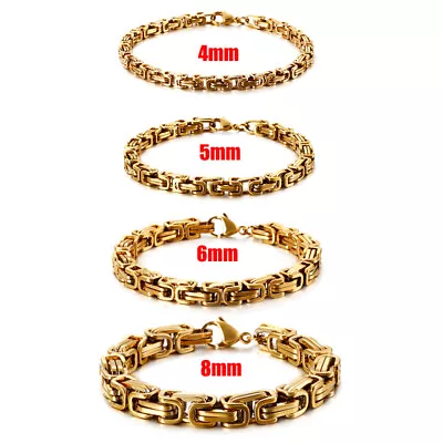 Titanium Steel Chain Bracelet Emperor Men Byzantium Necklace Bracelet 4/5/6/8mm • $8.45