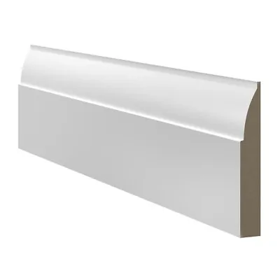 18x144mm - 4.4m Ovolo MDF Primed Skirting Boards - Minimum Order Of 10 • £24