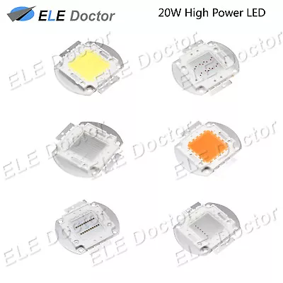 $4.99 • Buy 20W Watts High Power SMD COB LED Chip Lights Beads White Red Blue UV Lamp Board