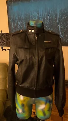 LIVE MECHANICS WELL ESTABLISHED Black Leather Jacket Size Small • $35