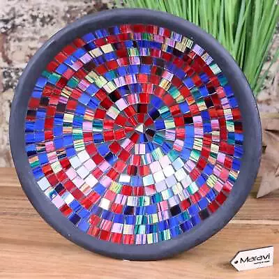 Morjim Large Mosaic Bowl Rainbow Spectrum Multicolour 30cm Home Decor Gift • $83.36