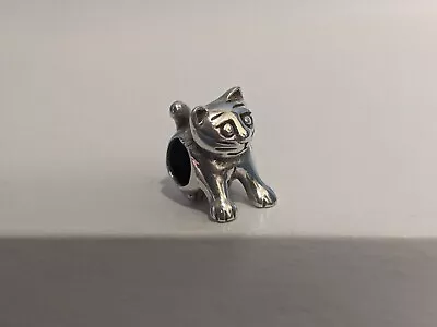 Charm Company Sterling 925 Silver Cat Slider Charm For Bracelet • £5