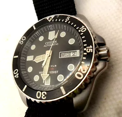 Vintage S/S Men's Citizen 200M Diver's 21 Jewel Automatic Japan Watch 4-S82442 • $5