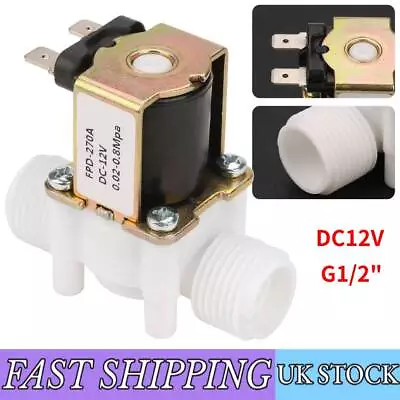 1/2  N/C Electric Solenoid Valve 12V Magnetic Water Air Normally Closed UK • £4.60