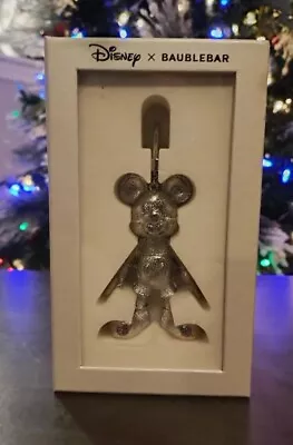 Baublebar Disney Crystal Mickey Mouse Bag Charm In Silver Tone • $27.99