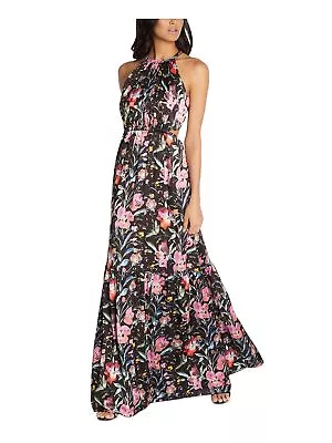 AIDAN AIDAN MATTOX Womens Black Lined Sleeveless Halter Maxi Formal Dress 2 • $44.99