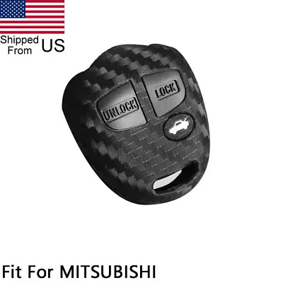 Carbon Fiber Pattern Car Key Fob Case Cover For Mitsubishi L200 Shogun Lancer • $8.99