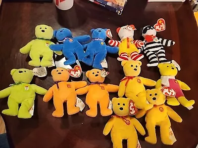 2004 McDonalds 25th Anniversary Ty Beanie Babies Bears Lot Of 12 • $19.95