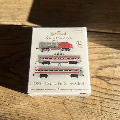 Hallmark Lionel Set 3 Miniature Train Ornaments Santa Fe Super Chief Metal 2011 • $15.99