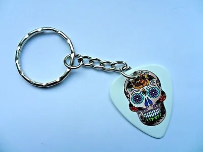 SUGAR SKULL Mexican Day Of The Dead  Guitar Pick  Keyring  5 To Choose • £2.99