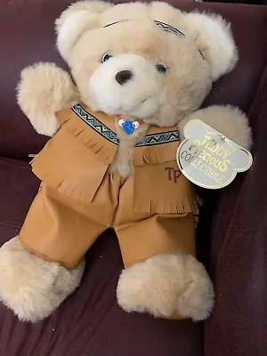 Vintage 1990's TEDDY PRECIOUS Native American  Bear Plush Dan Dee Read • $33.94