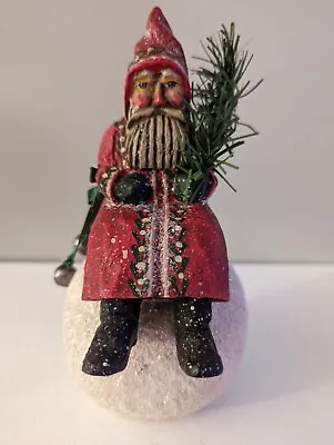 Pam Schifferl Midwest Cannon Falls Old World Santa Claus On Snowball Figurine • $64.95