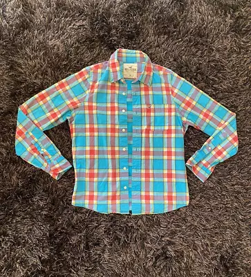 Hollister Men Shirt Size Medium M Casual Long Sleeve Multicoloured Checked Shirt • $24.99