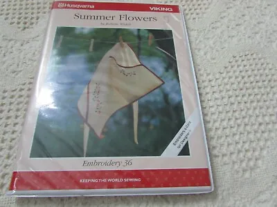 Husqvarna Viking D CARD Set #36 SUMMER FLOWERS By Kerstin Widell Designer 2 II • $109.90