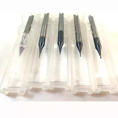 7pcs 0.3MM-0.9MM Micro End Mill 2 Flute Tungsten Carbide Flat Milling Cutter • $30.90