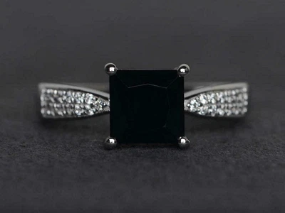 $139.99 • Buy 1.7ct Ring Princess Simulated Diamond Accent Solitaire 14k White Gold Plated