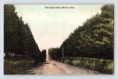 Postcard Iowa Monona IA Dirt Road 1910 Posted Divided Back • $8