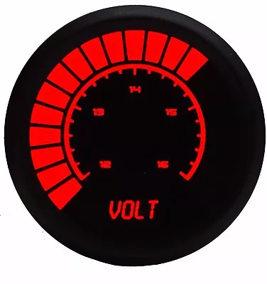 2 1/16  Universal Analog Volt Meter Gauge Red LEDs Black Bezel Made In The USA • $55.92